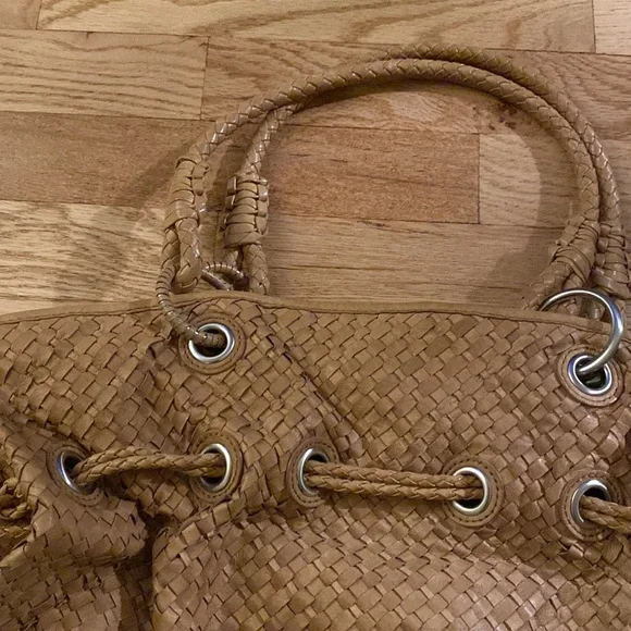 Elliot Lucca woven leather weave hobo bag brown tan - Picture 4 of 11